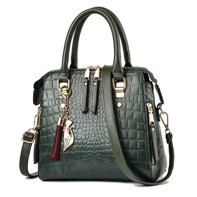 The Luxe Croc-Tassel Handbag – Sophisticated Winter Luxury Elegant Top-Handle & Crossbody
