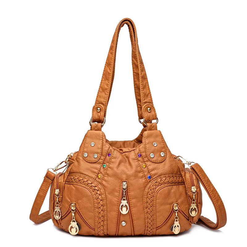 The Daily Essential Hobo – Spacious, Chic, & Organized Leather Shoulder Bag