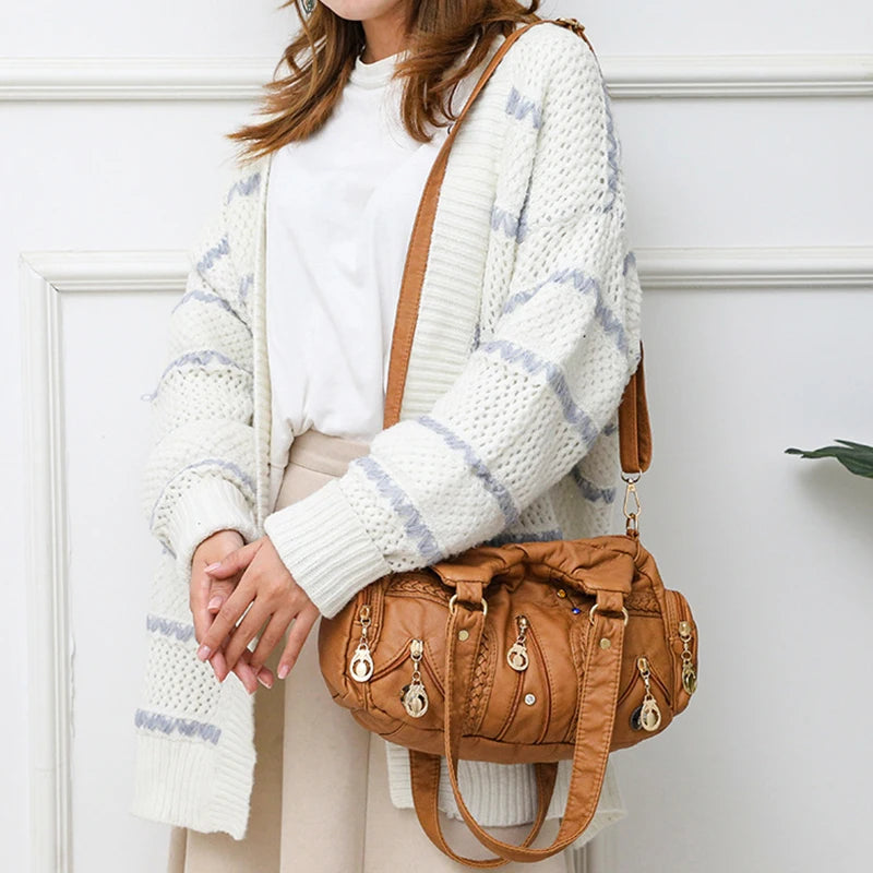 The Daily Essential Hobo – Spacious, Chic, & Organized Leather Shoulder Bag