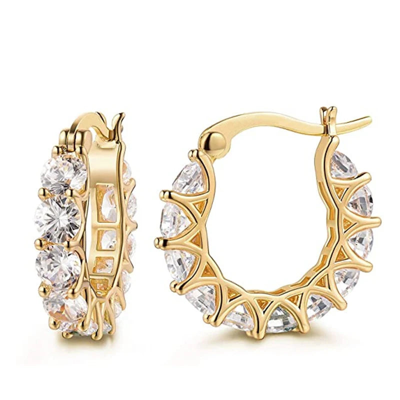 The Premium Choice: Aura Round-Cut Diamond-Style Huggies