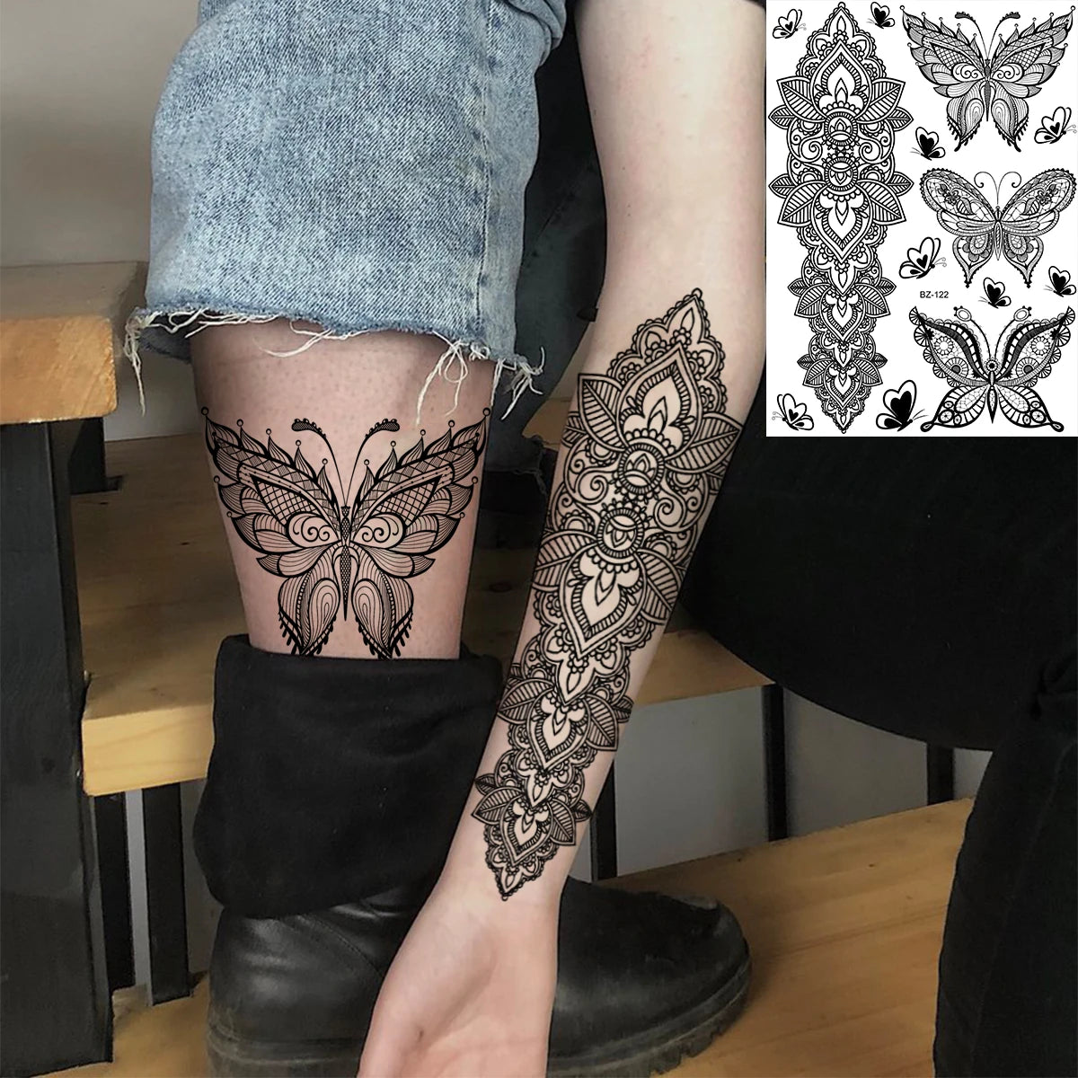 Sexy Waterproof Temporary Tattoo – Floral Mandala, Lotus & Animal Designs for Chest & Underboob