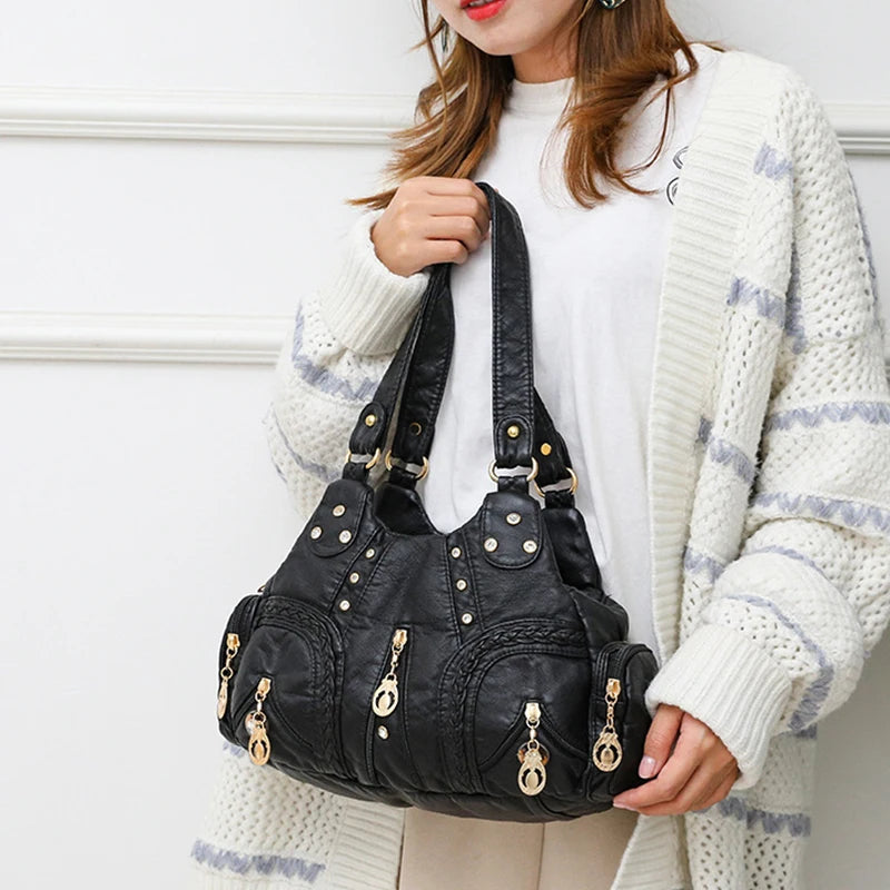 The Daily Essential Hobo – Spacious, Chic, & Organized Leather Shoulder Bag