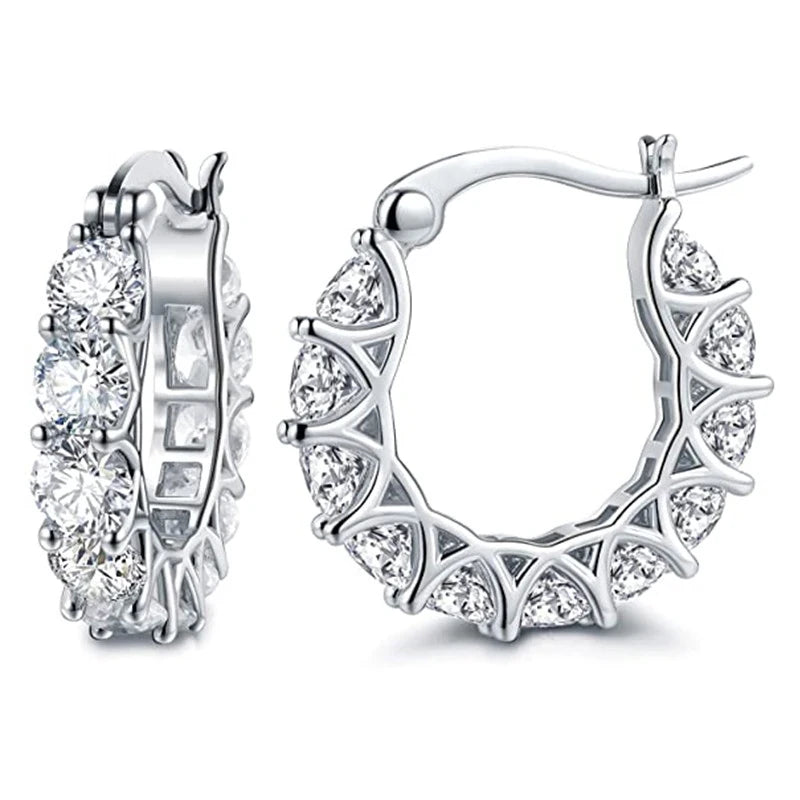 The Premium Choice: Aura Round-Cut Diamond-Style Huggies