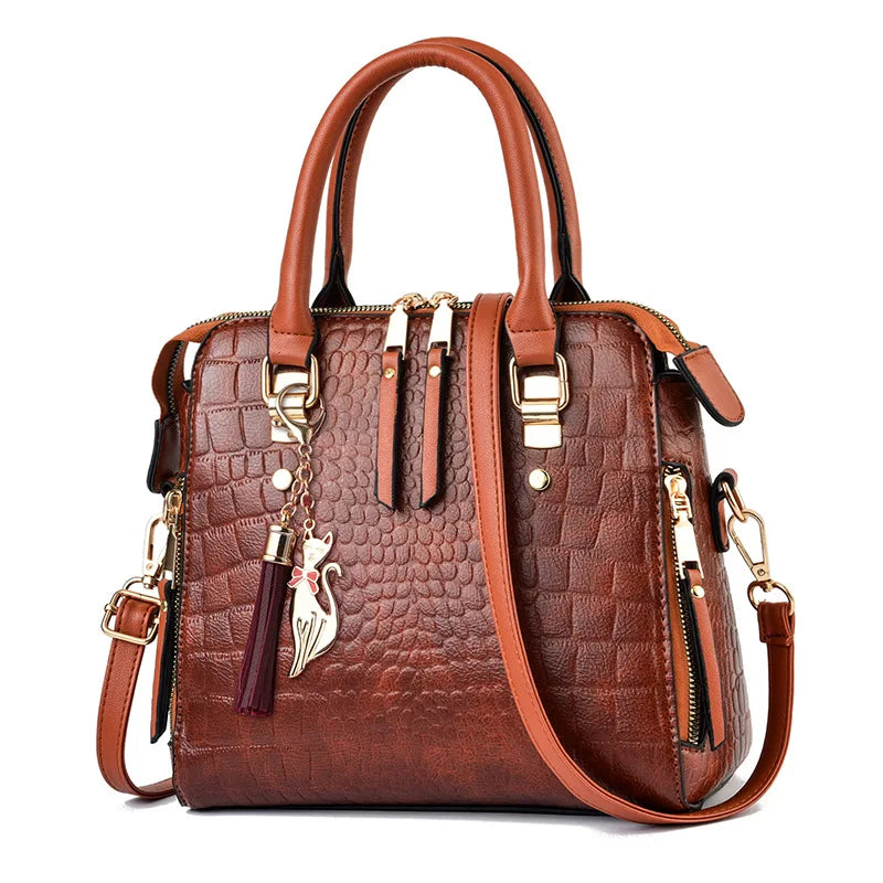 The Luxe Croc-Tassel Handbag – Sophisticated Winter Luxury Elegant Top-Handle & Crossbody