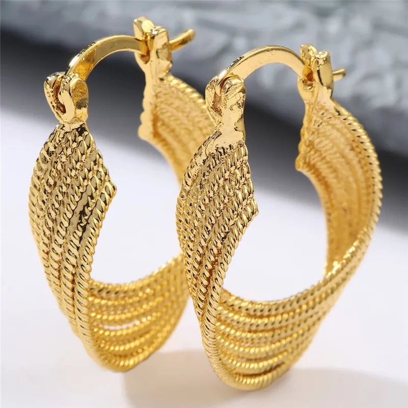 The Every-Day Geometric Hoop – Shiny Gold-Tone Classic Earrings