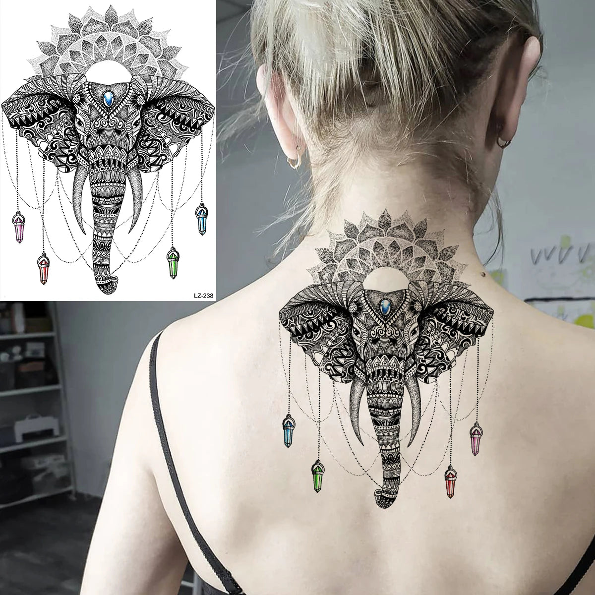 Sexy Waterproof Temporary Tattoo – Floral Mandala, Lotus & Animal Designs for Chest & Underboob