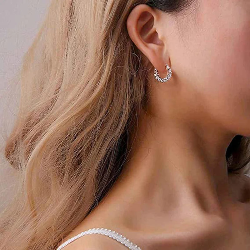 The Premium Choice: Aura Round-Cut Diamond-Style Huggies