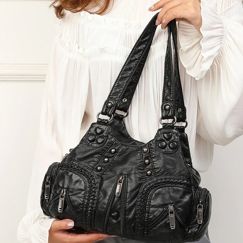The Daily Essential Hobo – Spacious, Chic, & Organized Leather Shoulder Bag
