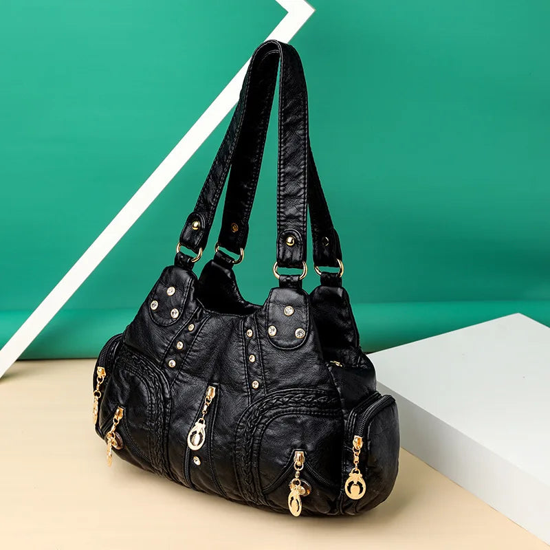 The Daily Essential Hobo – Spacious, Chic, & Organized Leather Shoulder Bag