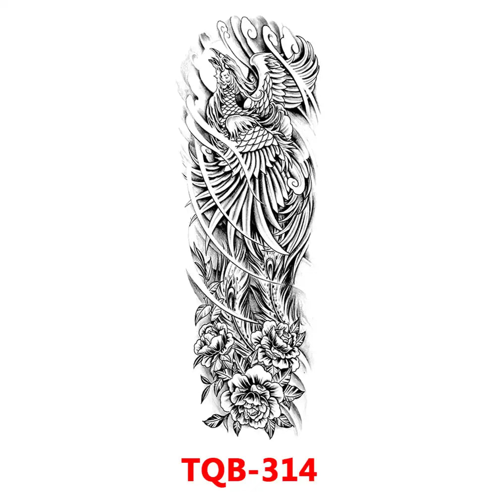 Large Waterproof Full Arm Temporary Tattoo – Intricate Totem & Geometric Sleeve Sticker