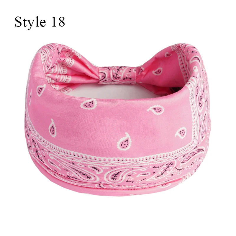 Women's Bohemian Wide Hair Band – Soft Stretchy Floral Turban for Sports, Yoga & Casual Fashion
