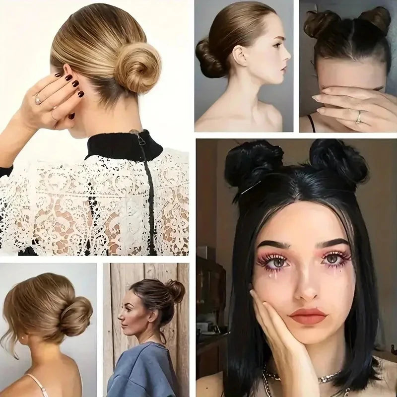 synthetic messy donut hair bun extension is the ultimate "lazy day" fashion hack