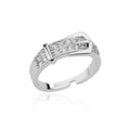 Adjustable Geometric Belt Ring – Tarnish-Free Stainless Steel & Zirconia Wedding Gift