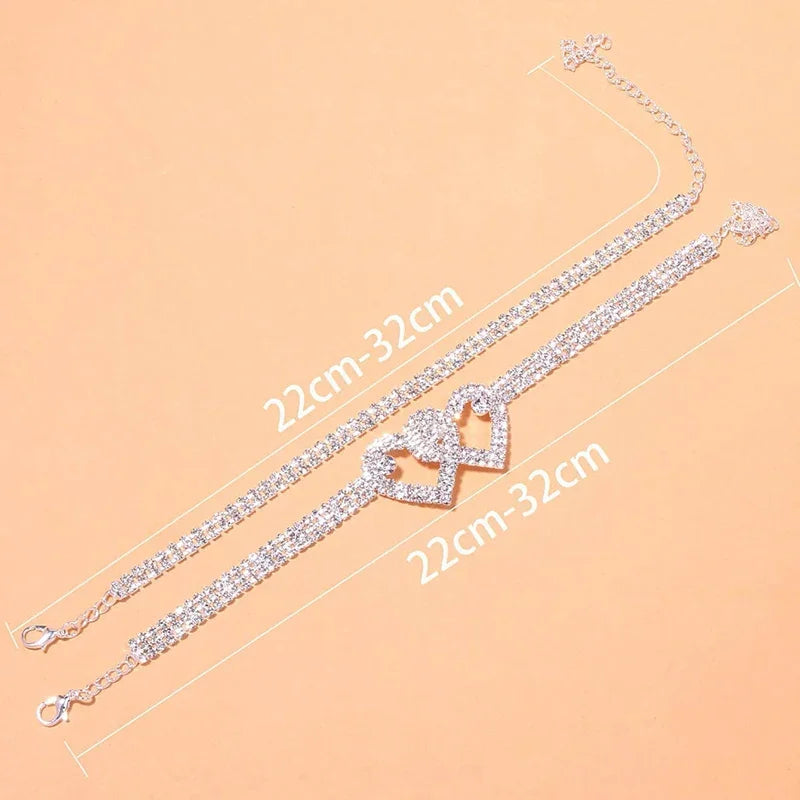 Lumina Shimmer: Luxury Rhinestone Chain Anklets