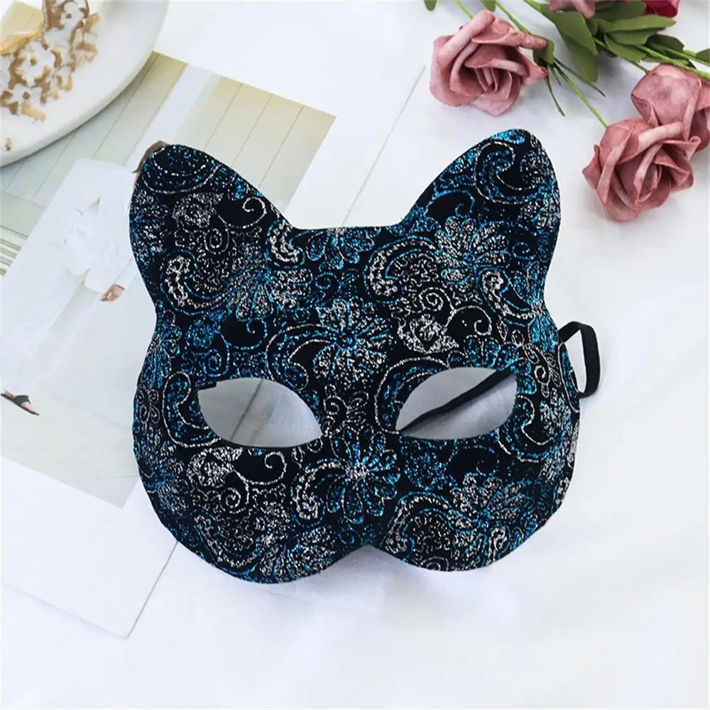 Mysterious Elegance Enchanting Lace Cat & Fox Masquerade Mask for Parties & Events