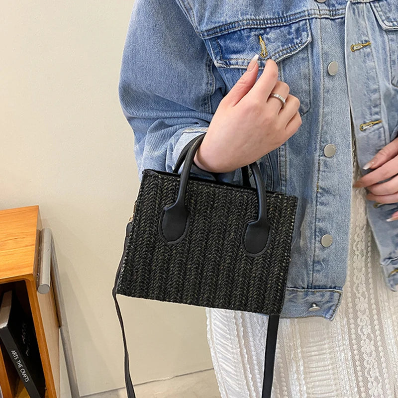 Japanese-Style Floral Woven Crossbody: The Perfect Fresh Summer Handbag
