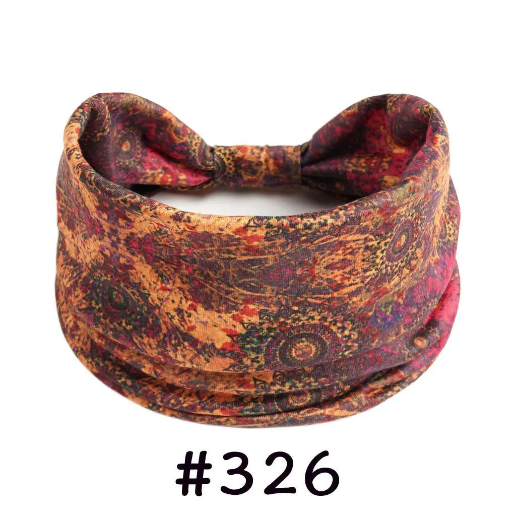 Bohemian Knotted Headbands for Women – Soft Cotton-Blend No-Slip Elastic Hair Accessories