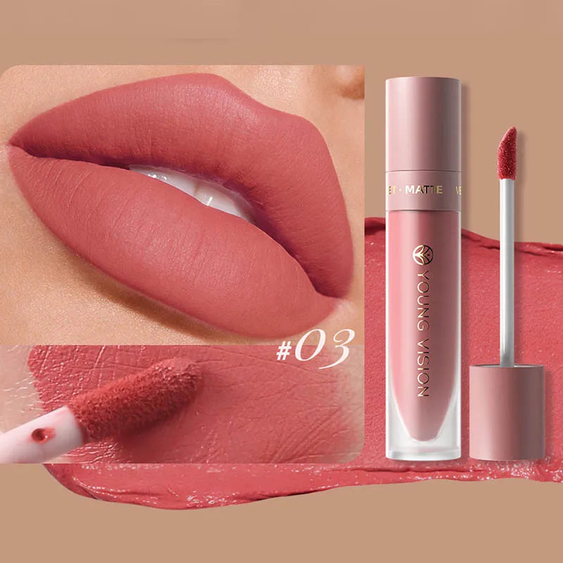 LUX LADY Square-Tube Velvet Matte Lipstick – 8-Color Plumping Lip Glaze