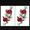 The Seductive Rose Collection: 2-Pack Waterproof Floral Temporary Tattoos