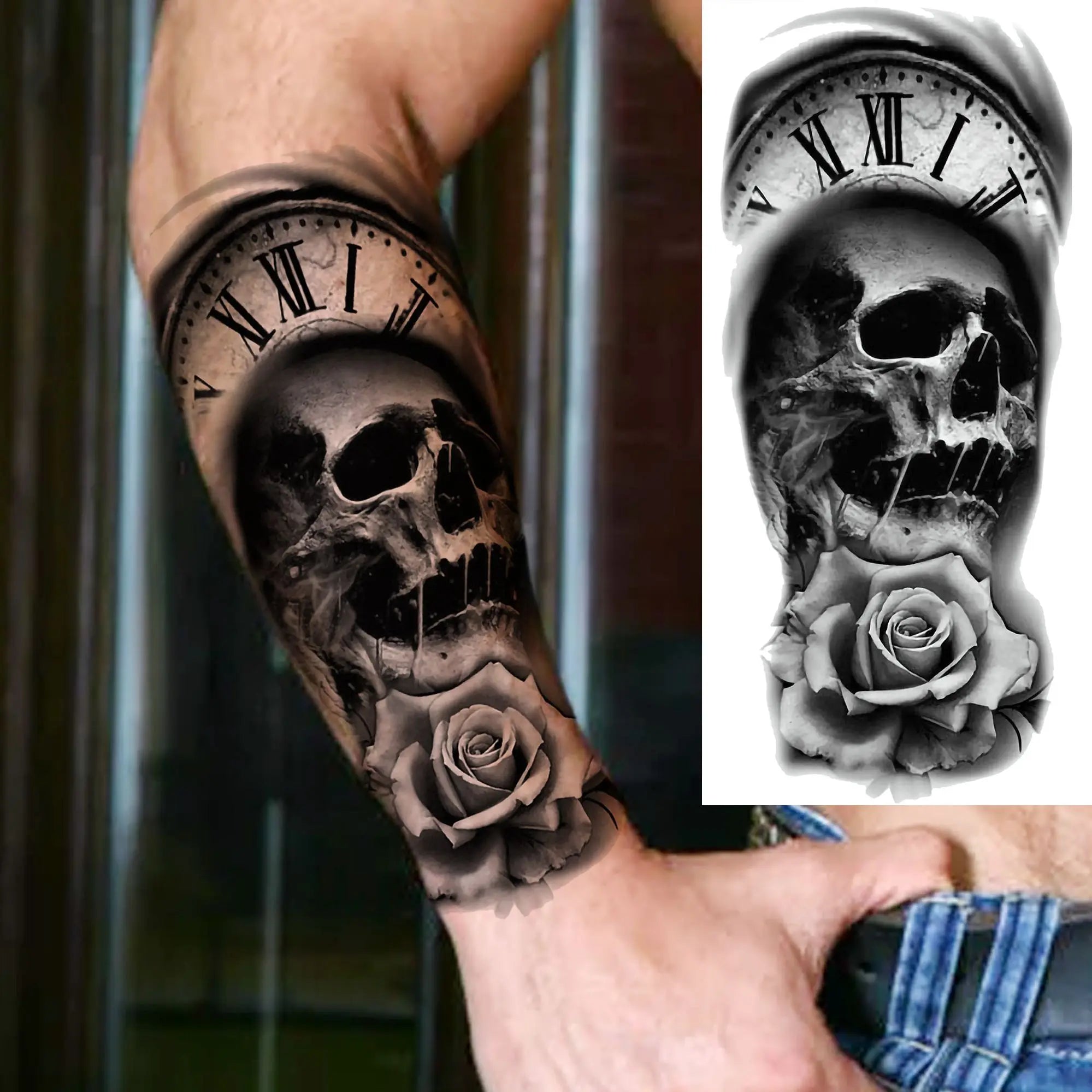 Premium Waterproof Realistic Tattoo Sticker – Majestic Lion & Tiger Designs for Arm & Leg