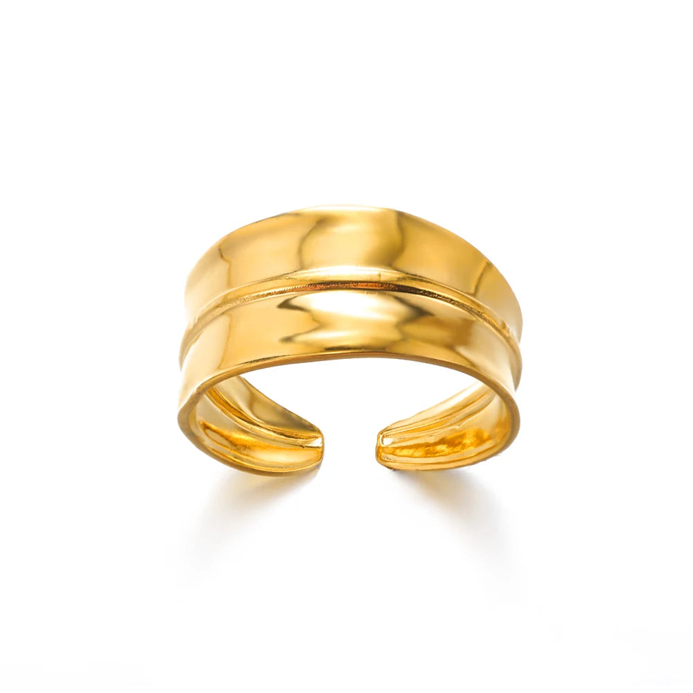 Adjustable Luxe Geometric 316L Gold Rings – The Ultimate All-Day Statement 48 Pieces