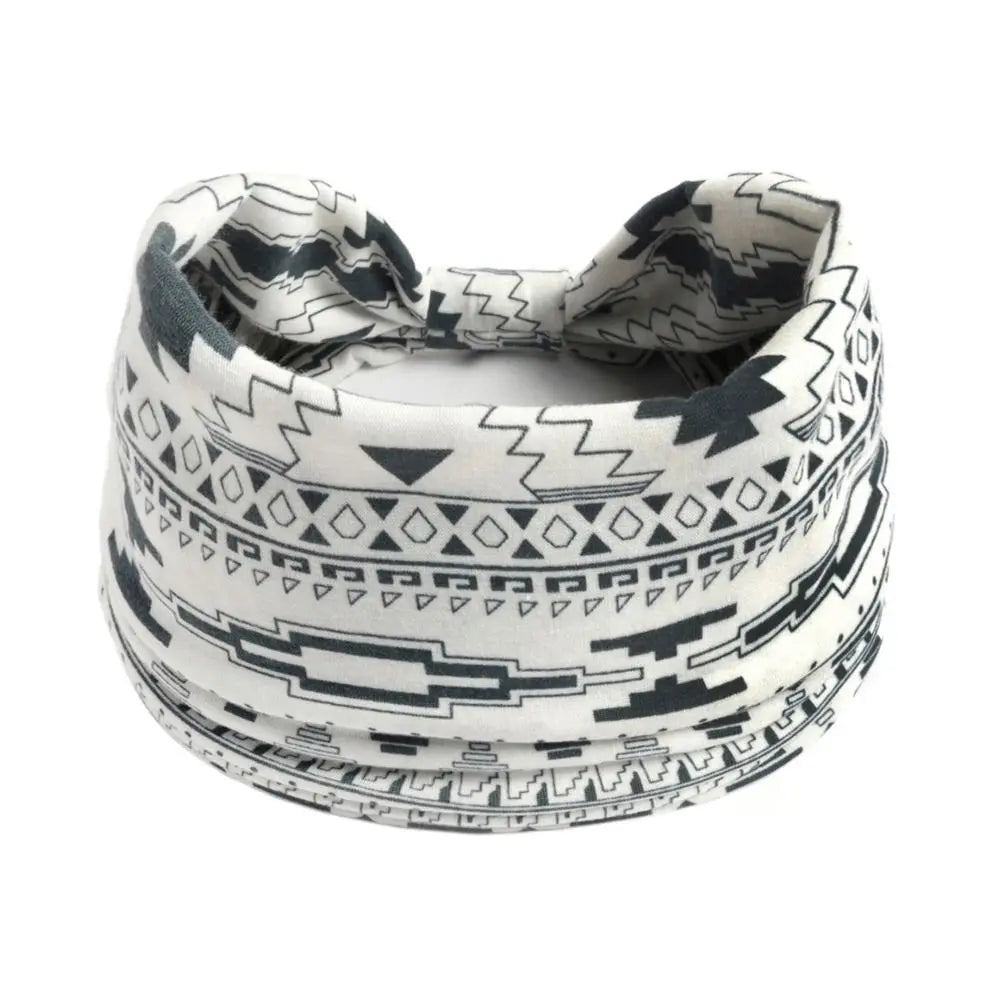 Vintage Bohemian Wide Headband – Elastic Knot Turban Hair Wrap for Effortless Style