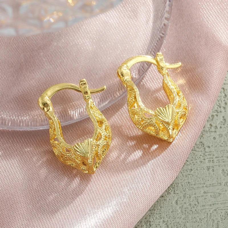 The Every-Day Geometric Hoop – Shiny Gold-Tone Classic Earrings