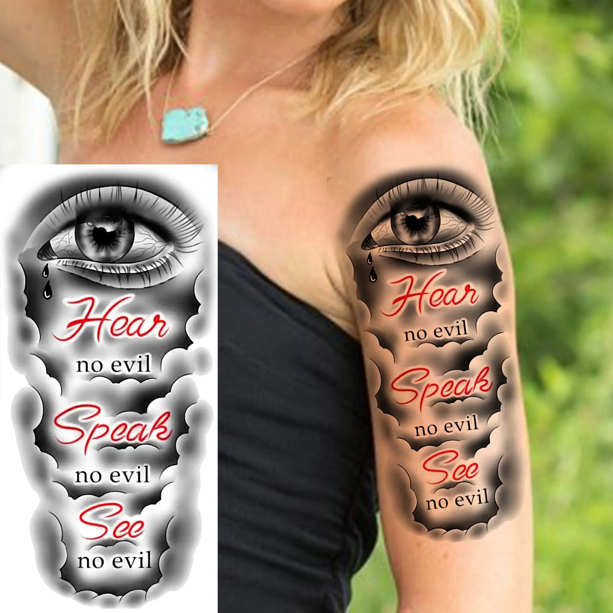Premium Waterproof Realistic Tattoo Sticker – Majestic Lion & Tiger Designs for Arm & Leg