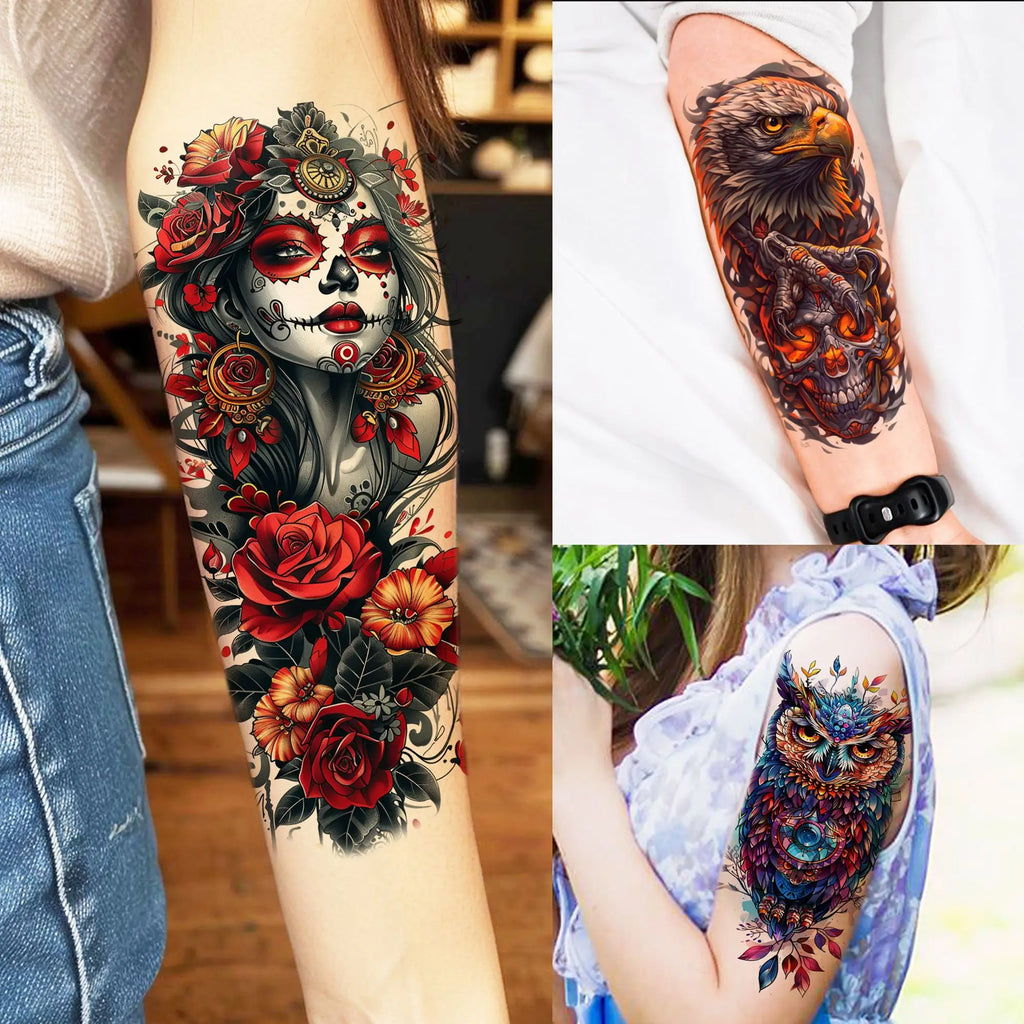 71 Sheets Ultimate Temporary Tattoo Megapack  – Lion, Dragon, Wolf, Flower & Skull Body Art