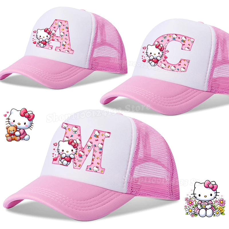 Cute Kitty Girl Baseball Cap – Trendy Sanrio Inspired Anime Print Hat