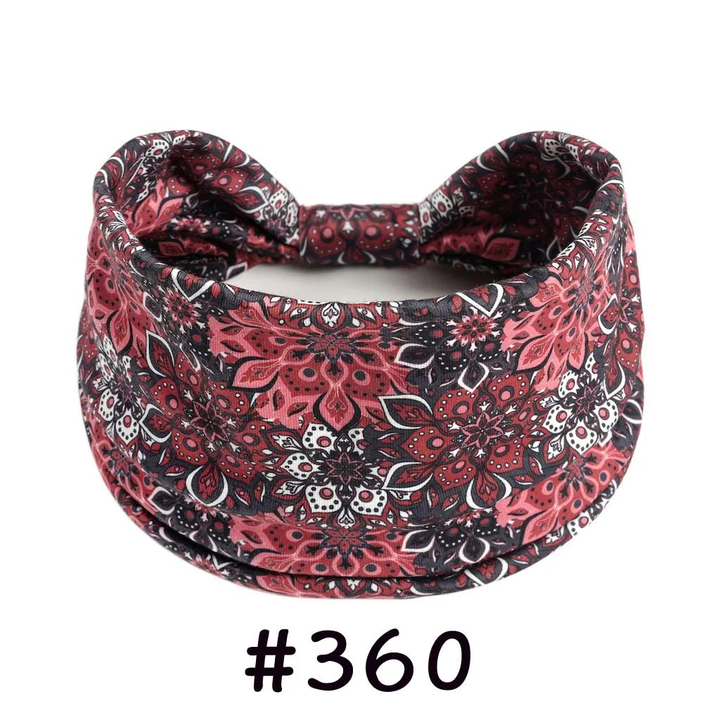 Bohemian Knotted Headbands for Women – Soft Cotton-Blend No-Slip Elastic Hair Accessories