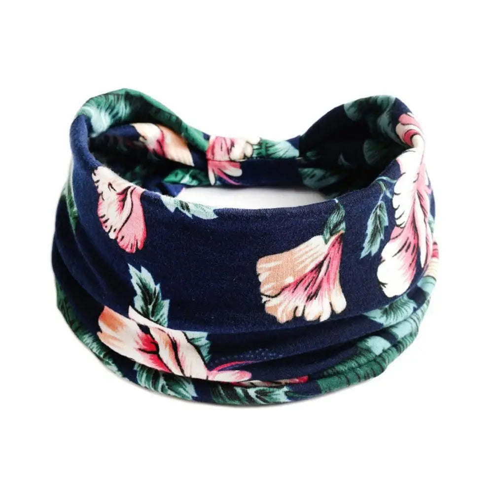 Vintage Bohemian Wide Headband – Elastic Knot Turban Hair Wrap for Effortless Style
