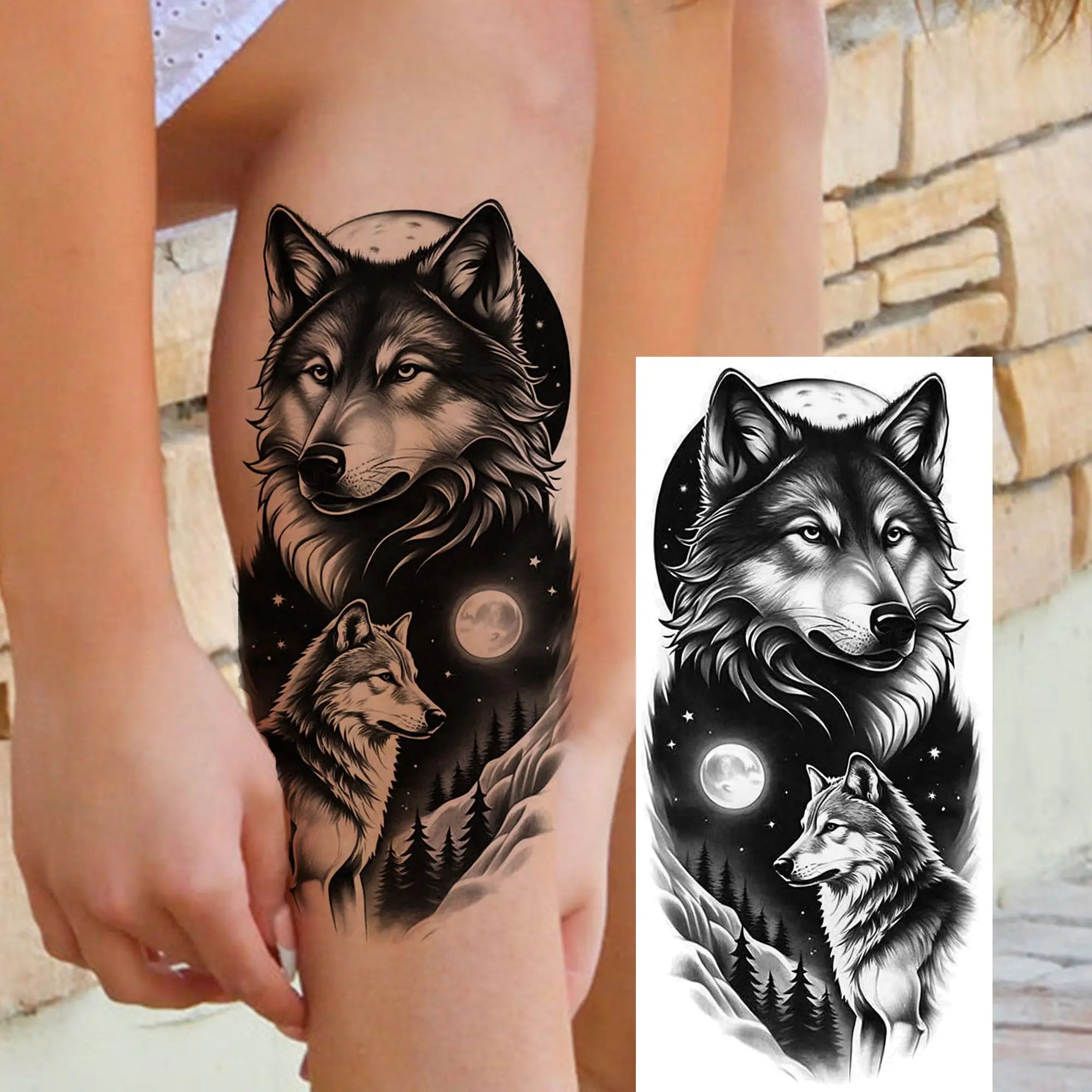Premium Waterproof Realistic Tattoo Sticker – Majestic Lion & Tiger Designs for Arm & Leg