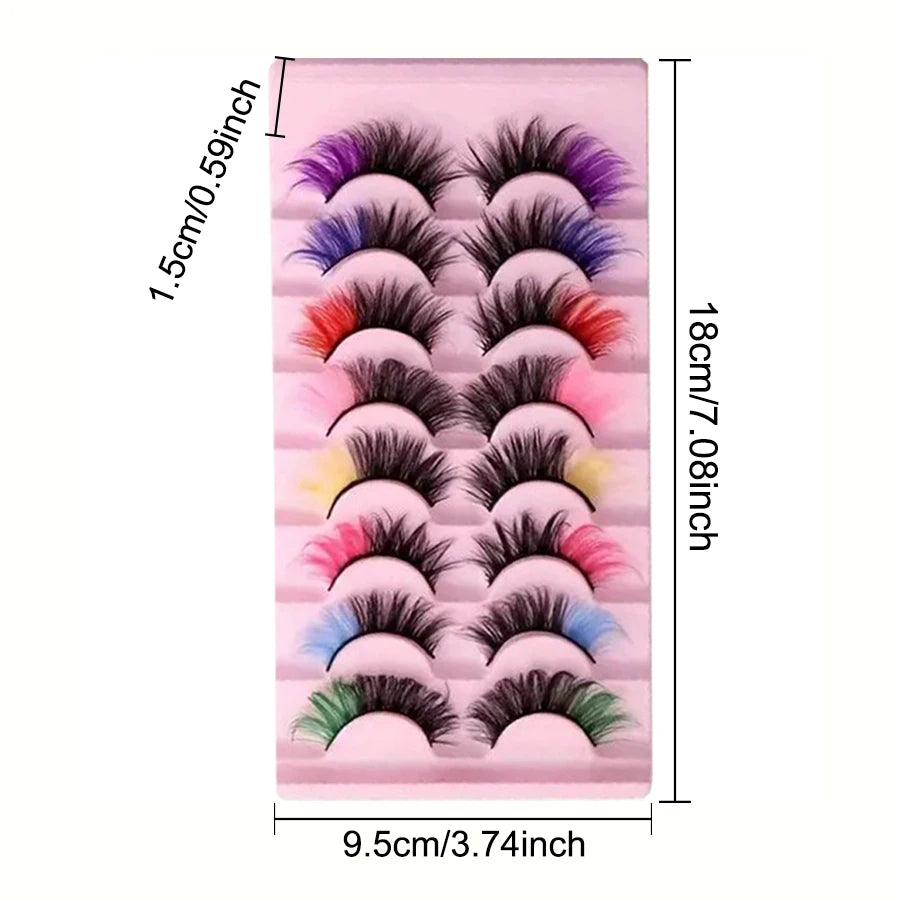 Kaleidoscope Lash Collection: 8 Pairs of Lightweight, Bright & Fluffy Statement Lashes