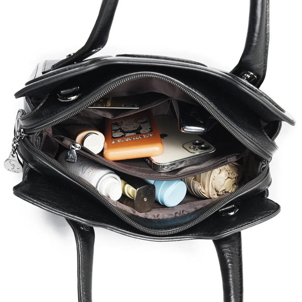 The Tri-Compartment Executive Tote – Luxury Structured Shoulder Bag
