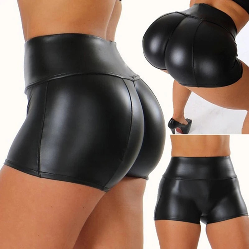 Sleek & Sassy High-Waisted Faux Leather Mini Shorts