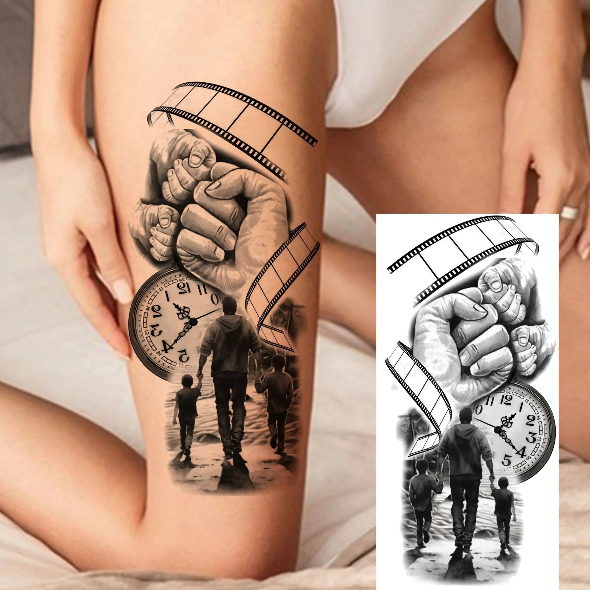 Premium Waterproof Realistic Tattoo Sticker – Majestic Lion & Tiger Designs for Arm & Leg