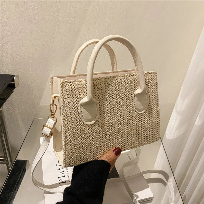 Japanese-Style Floral Woven Crossbody: The Perfect Fresh Summer Handbag