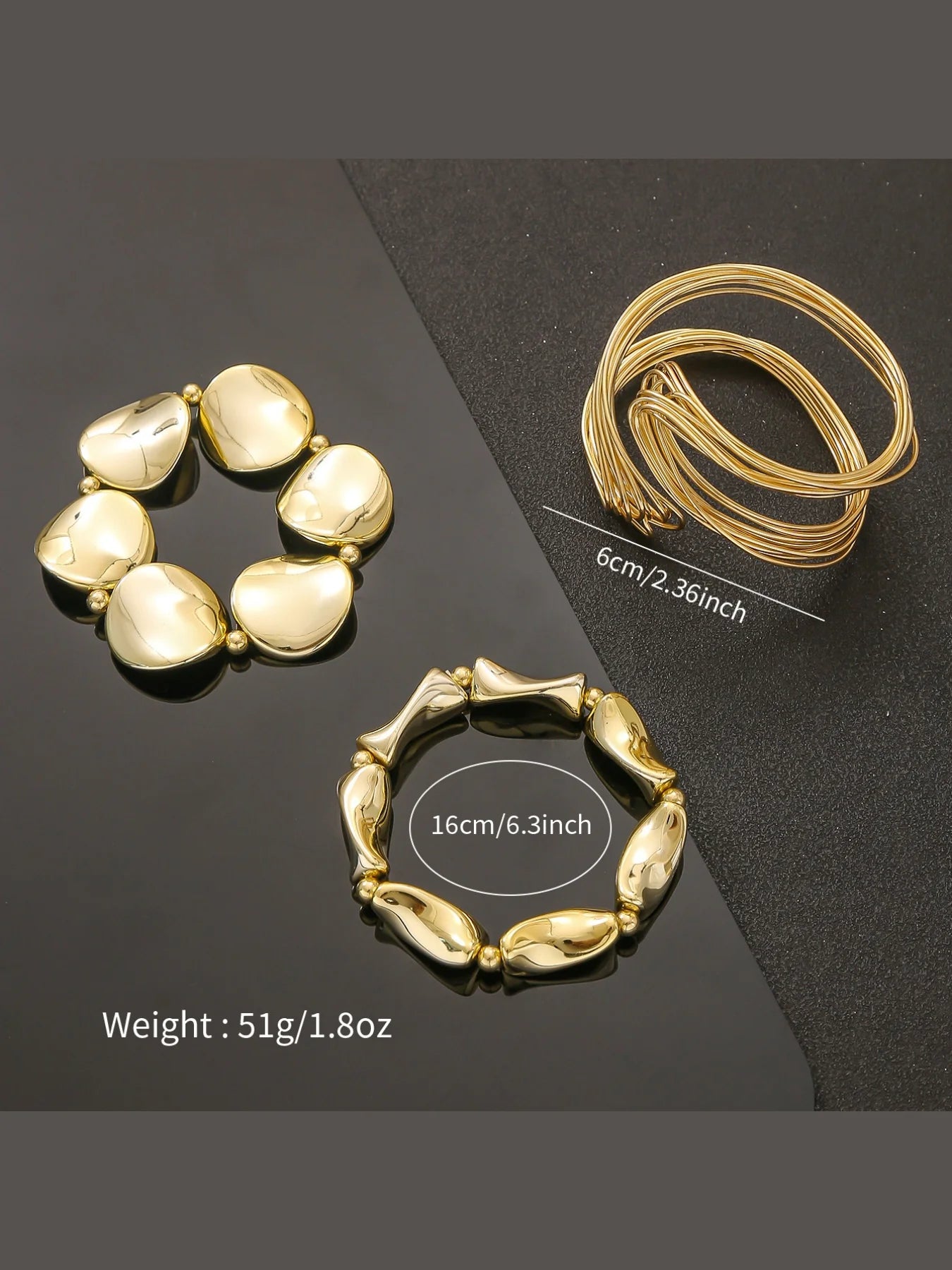 Exaggerated Punk Open Cuff Bracelet Set – Vintage Geometric Twisted Lines Bangle for Women, Festival and Party Fashion Accessories