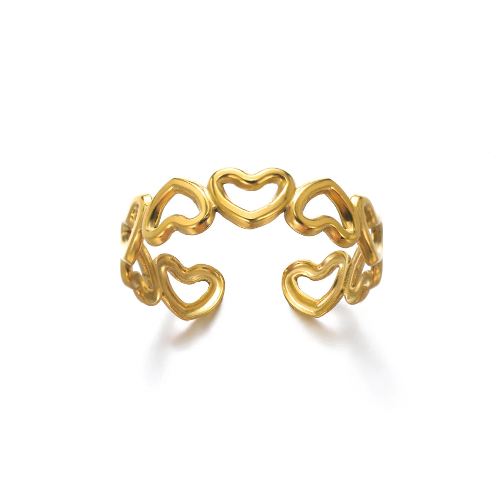 Adjustable Luxe Geometric 316L Gold Rings – The Ultimate All-Day Statement 48 Pieces