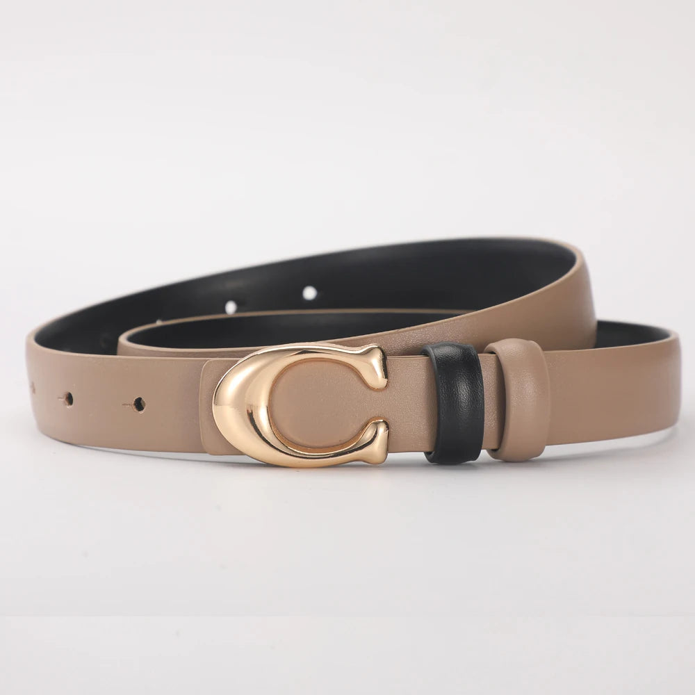 High-quality Fashionable Belt C-shaped Buckle  Double-sided Gift For lady's Using Belt