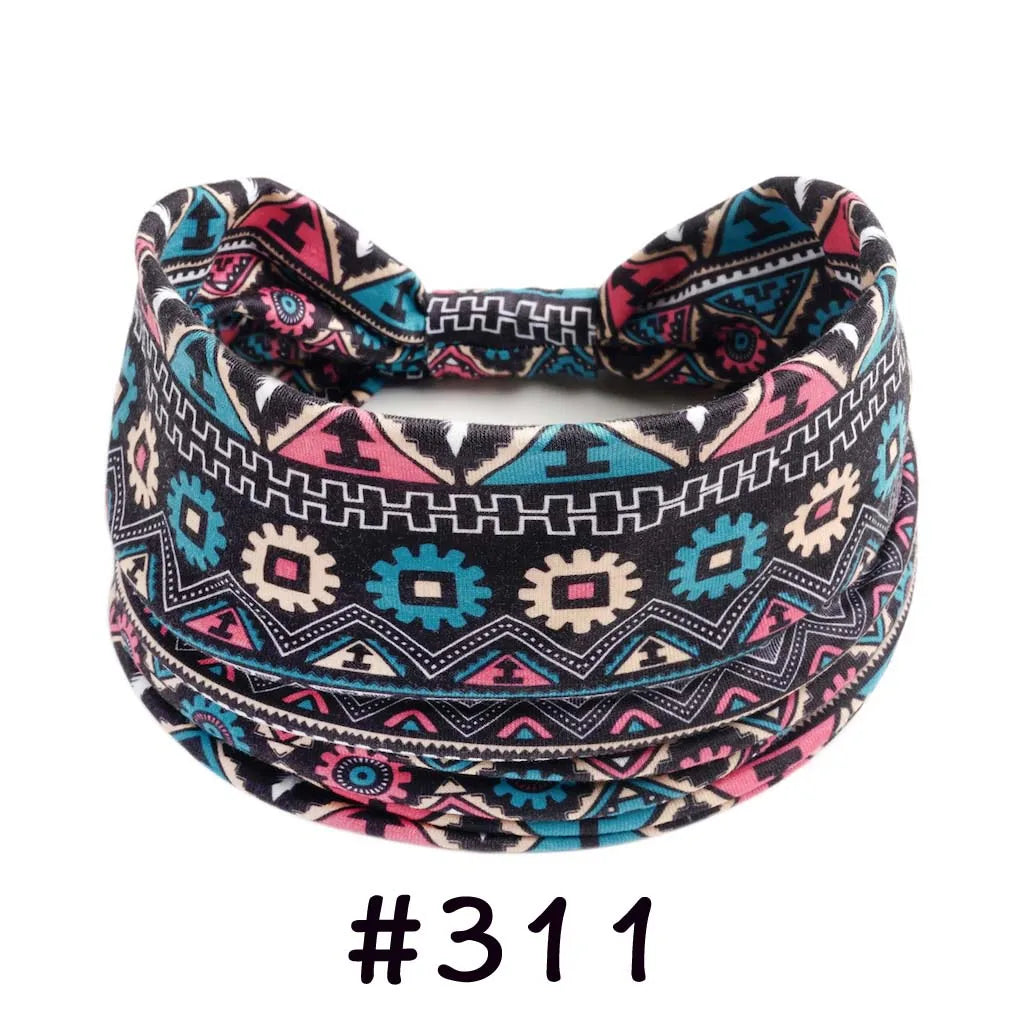 Bohemian Knotted Headbands for Women – Soft Cotton-Blend No-Slip Elastic Hair Accessories