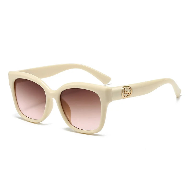 Retro Minimalist Solid Color Fashion Glasses with Decorative Temple Tips