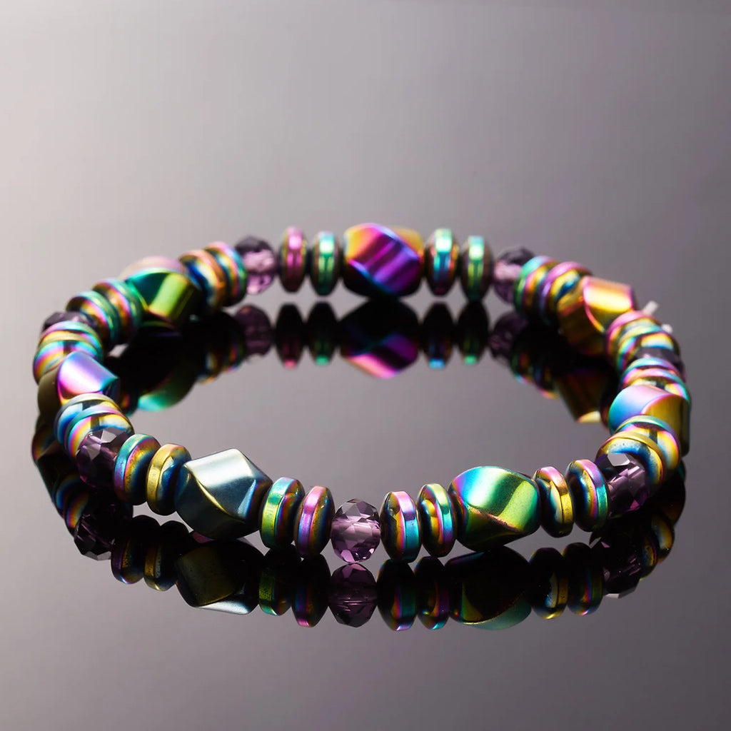 Colored Magnetic Energy Bracelet FOR Health Care Therapy Slim The Body Irregular Natural Stone