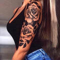 Floral Arm Temporary Tattoo – Waterproof & Long-Lasting Botanical Body Art for Women