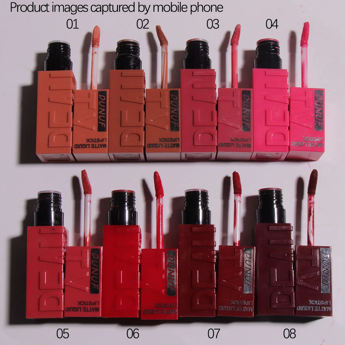 LUX LADY Square-Tube Velvet Matte Lipstick – 8-Color Plumping Lip Glaze