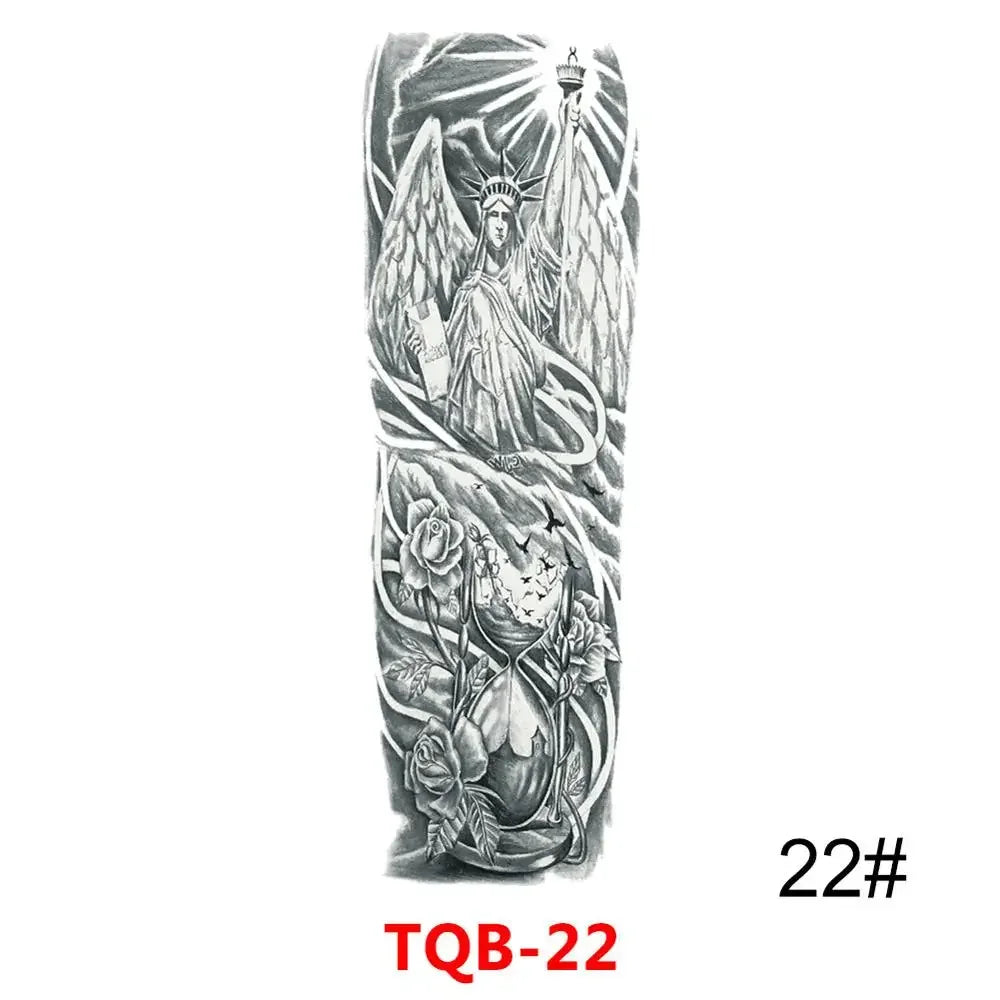 Unisex Full Arm Temporary Tattoo Sticker – Premium Old School Skull Body Art