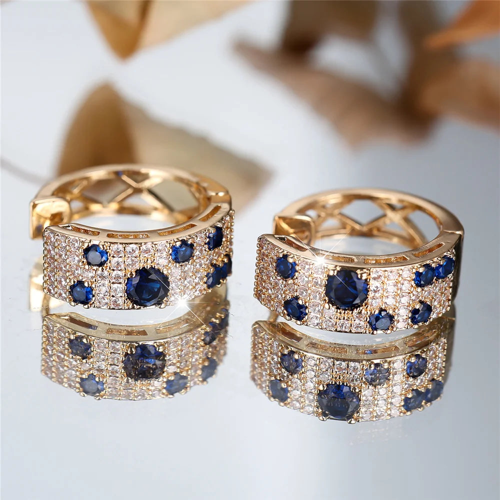 Ethereal Sparkle: Round Zircon Hoop Earrings – The Perfect Wedding & Daily Accessory