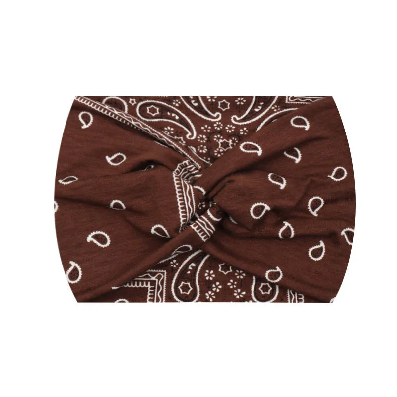 Extra-Wide 18cm Bohemian Headband – Stretchy Printed Turban Wrap for Fitness & Everyday Style