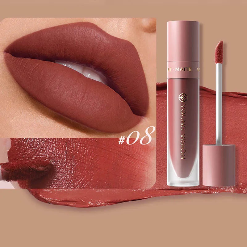 LUX LADY Square-Tube Velvet Matte Lipstick – 8-Color Plumping Lip Glaze